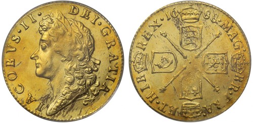 James 1688 half - ii, half-guinea
