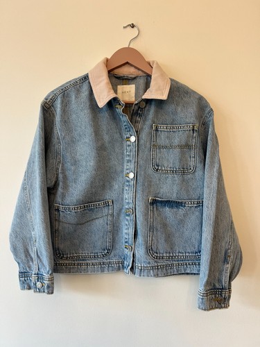 Girls denim jacket cord collar - jacket,