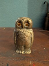 Vintage Brass Owl Match Holder