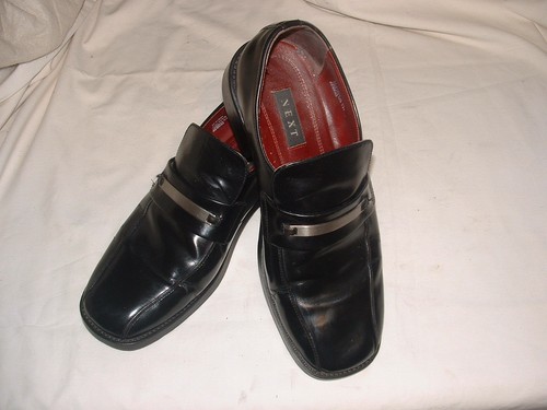 Next black leather - leather, loafers