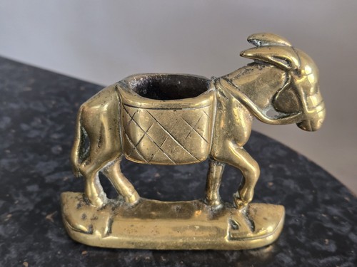 Vintage donkey figurine with - vintage,