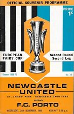 Newcastle United v F.C.Porto European Fairs Cup. 1969-1970