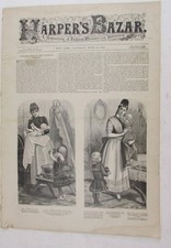 HARPERS  BAZAR JUNE 20 1885 WITH RARE VICTORIAN FASHION PATTERN SHEET NO. 25