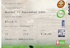 CRICKET TICKET - England v