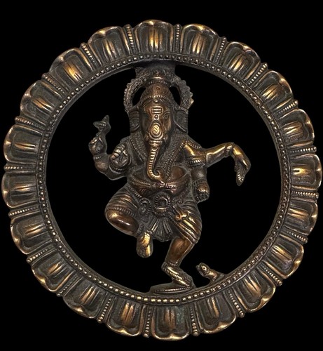 Vintage cast brass ganesha - cast,
