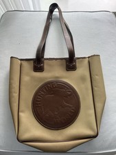 Vintage Hunting World Cloth And Leather Tote Bag - Pre-Loved