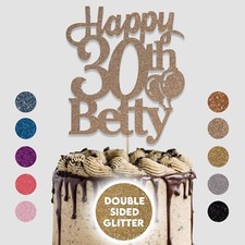 Personalised Cake Topper Happy Birthday Any Age Any Name 50th 60th 70th 80th