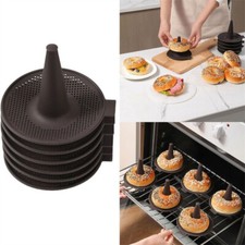 6X Donut Carbon Silicone Moulds Pastry Mold Doughnut Pan Bagel Tray Baking Molds