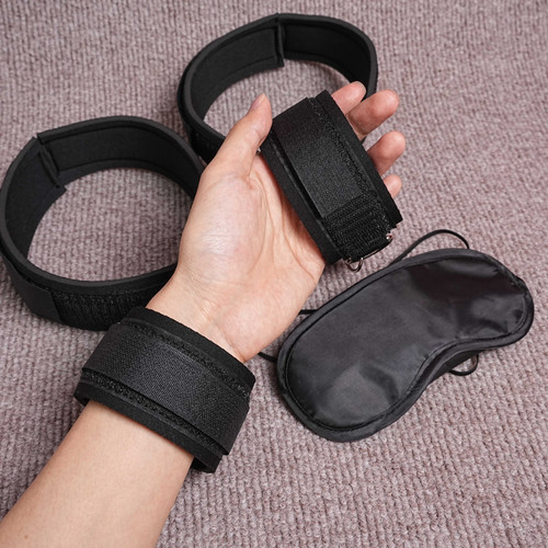 Sexy open leg bondage - leg, wrist