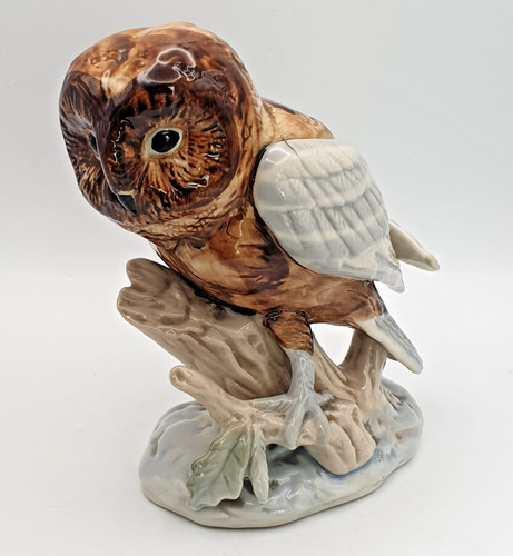 Vintage porcelain owl - porcelain, figurine