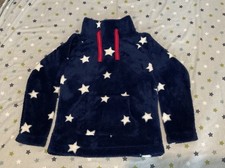 Ladies TU Fluffy Fleece Top/Jumper.Navy /White Stars.Medium.Great Condition.