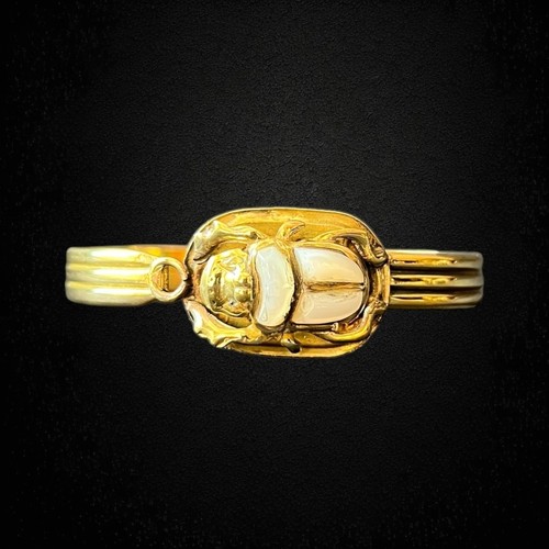 White scarab gemstone bracelet - white,