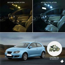 Car LED Interior Light 6000K Kit For SEAT Ibiza 2003-2008 11PCS White Bulbs