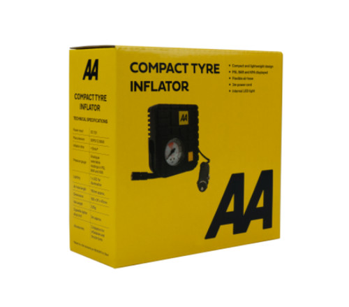 Compact 12v tyre inflator - aa,