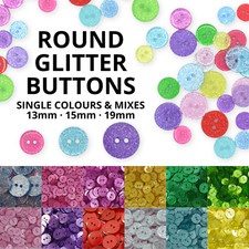 Round Glitter Buttons - Single