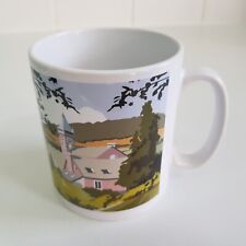 Wales Railway train travel poster art ceramic coffee mug vintage Abergavenny