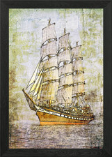 Old ship framed - old, wall