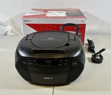Groov-e Boombox CD Player Stereo With Cassette Tape & FM Radio Portable Black