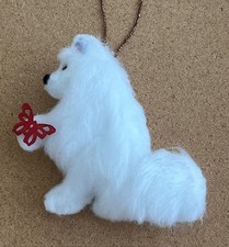SAMOYED with  RED BUTTERFLY -