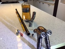 Walking/Gadget/Tippling Stick Derby Handle With Wolf On Both Ends