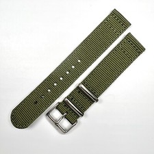 SEIKO Watch Strap - Military Style Green Nylon two-piece - 18 or 20mm - New