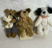 3 Russ Mobears & Friends Mini Dogs Bear Jointed Mohair Grimsby Frimley Boyd Bea