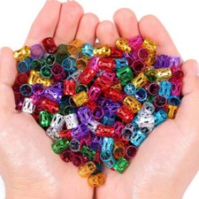 100pcs Beads Adjustable Hair Braids Dreadlock Beads Braid Rings Cuff Clips Tu ZS