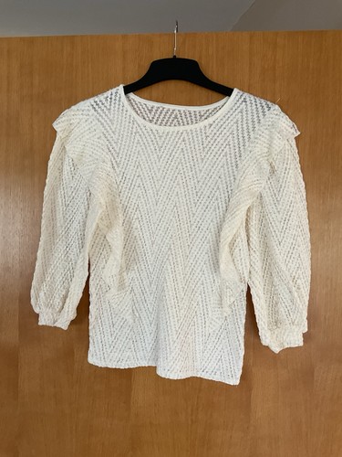 Zara cream frill lace top - zara,