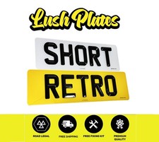 4D RETRO BEVELLED DIAMOND Short Small Number Plates Road Legal  7 6 5 4 3 Digit