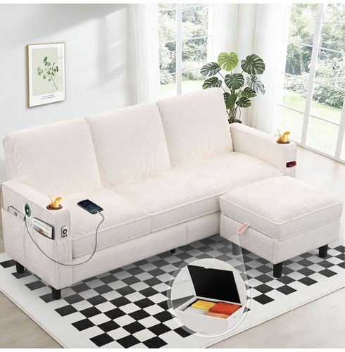 Sofa with storage ottoman - with,