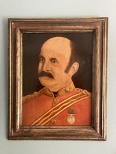 Original Antique Portrait British Afghan War Soldier Captain with Medal Military
