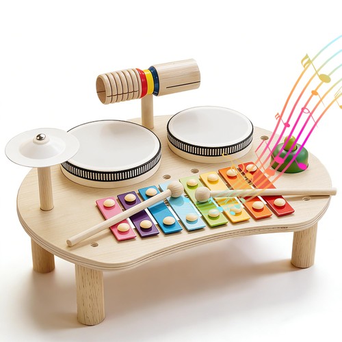 Kids drum kit wooden - kids, kit,