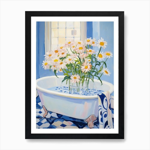Bathtube full daisy in a - bathtube, of