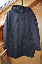 Peacocks Black Coat, Size 14, Quilted, Hood, Pockets, Parka Style Coat