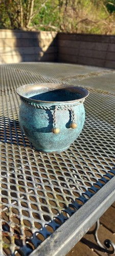 Antique copper cachepot - copper,