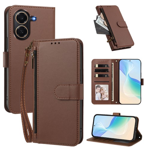 Zipper leather card wallet - zipper,