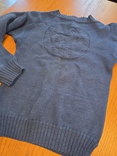 Guernsey Island Jumper Pullover Size X Small 100% Wool Blue S 34