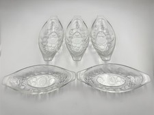 5x Vintage Luminarc Glass Banana Split / Boat Bowls Dishes 1980s