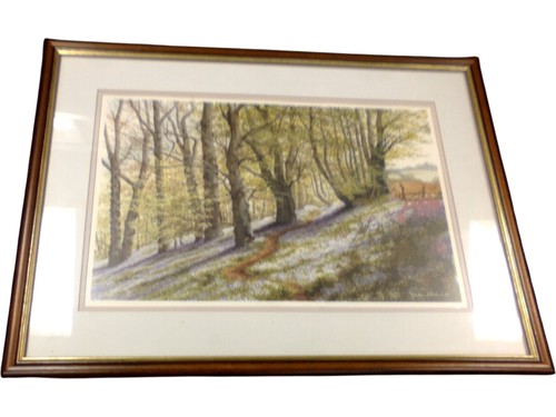 Drifting bluebells art print - drifting,