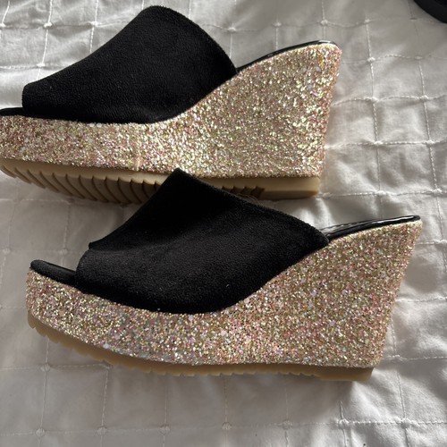 Gorgeous glitter wedge - gorgeous, mules