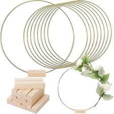 Iron Gold Metal Flowers Hoops