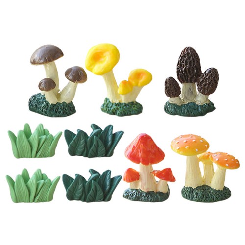 Set resin bonsai mushroom - resin,