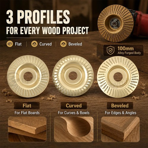 100mm wood carving disc 22mm - wood,
