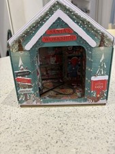 Marks and Spencer Santa's Workshop Christmas musical biscuit tin Empty