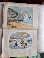 Vintage Scrap / Cuttings Book 40's-70's Includes Watercolour Durdle Door, Travel