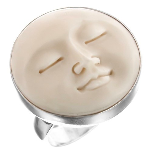 Moon face bison bone - moon, 925