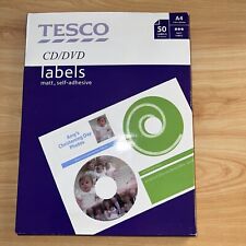 Tesco 50 Matte DVD CD Labels 25 x A4 Sheets Self Adhesive Stickers *bnib*