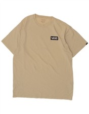 VANS Mens Classic Fit Graphic T-Shirt Top Large Beige Cotton VF01