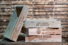 SHALLOW FRENCH WOODEN WINE CRATE BOX - Ideal Market Shop retail rustic display