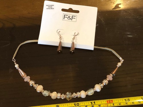 Necklace and earrings - necklace, new